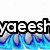 Pixelated text 'yaest is' and 'cool' on blue flame background with white smoke, black outlines, and blue gradient flames.