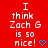 Red background with repeated white text "I think Zach G is so nice!" and blue heart symbols in a