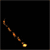 Animated sequence of glowing orange-yellow particles forming a heart shape against a black background, starting from a curved line and expanding into a complete heart outline.