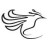 Pixelated grayscale icon depicting a stylized bird in flight with curved wings and a long tail, set against a plain white background.