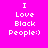 Four display the text "I Love Black People:)" in white pixelated font against different solid backgrounds