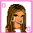 Pixel art contact sheet of six animated frames showing a cartoon woman's face, torso with handbag, dress, and text phrases "Dun Hate Cuz We Da Class Of '08" in pink pixelated font on white backgrounds with pink borders.