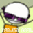 Pixelated character with white helmet and purple goggles on left, bright yellow background with black text reading "hello i kno who ur talking 2 to... MIRA!" and "yup." below.