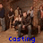 A pixelated image of a group scene with two labeled sections: 'Casting' on the left and 'Crowns' on the right, featuring multiple figures in dark clothing against a brown background.