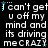 Pixelated text repeats across a black background with blue star accents, forming a of identical phrases. The text reads "I can't get u off my mind and its driving me CRAZY" with "CRAZY" in uppercase. Blue stars appear at the top-left and bottom-right of each phrase block. The text is white with a slight gray outline, and the stars are light blue with a subtle gradient. The overall style is retro digital, reminiscent of early internet graphics. The animation consists of the text and stars shifting slightly in position across frames, creating a subtle pulsing effect. The background remains solid black throughout. The text is arranged in a pattern with three and three , each containing the same phrase. The stars are positioned at the corners of each phrase block, in