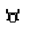 Four pixelated black-and-white devil head icons arranged in a on gray background, each with distinct mouth and eye states