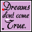 25 square on a light purple background, each containing text with animated color changes in the word 'Dreams' and static text reading "IF THEY DID, I'D BE WITH YOU"