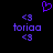 Purple pixelated heart above two identical purple text blocks reading 'toriqa' with arrow symbols on a black background.