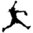 Black silhouette of a baseball pitcher mid-throw, yellow softball with red stitching and text, brown leather glove, red "DePere Fire #20" text on white background.