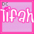 Pixelated pink and white text 'Tifah' on a light purple background with bright pink borders, showing three distinct animation states.