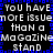 Pixelated text repeats across a black background with blue border, displaying 'YOU HAVE MORE ISSUES THAN A MAGAZINE STAND' in white block letters.
