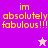 Pixelated text reads 'im absolutely fabulous!!!' with a star symbol on a split background of purple and pink hues.