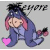 Animated contact sheet showing three frames of a cartoon Eeyore icon with pink heart, text variations, and subtle pose changes across sampled frames.