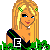 Pixel art contact sheet of an animated cheerleader icon showing multiple frames with green foliage, text overlays, and a character in a black outfit with green accents.