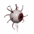 Animated sequence of a spherical eye with multiple tentacle-like appendages extending from its surface, each frame showing slight variations in the position and curling of the appendages.