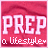 identical pink icons with 'PREP' text and '.lifestyle.' subtext on a textured background