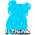 Pixelated gummy bear icons in blue, purple, and red with text overlays reading "I Think," "I Am," and "A Gummy Bear?" on a white background.