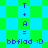 Pixelated green and blue checkered background with repeated text 'T + A = bbflad :D' in blue font across four identical sections.