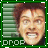 A 3x3 contact sheet of a pixelated animated icon featuring the same character with varying facial expressions across nine frames, each labeled with text at the bottom.