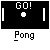 Animated Pong game icon showing ball movement and score text across nine frames with black background, white paddles, and white dot ball.
