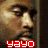 Two side-by-side animated frames of a pixelated face with red text "YAYO" at the bottom, showing subtle facial expression changes between frames.