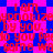 Red text on a blue and pink pixelated background repeats phrases like 'I am hypnotized by you' with partial words visible.