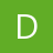 Green square background with a white pixelated letter D centered in the frame.