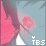 Pixelated anime-style icon showing a character's face with pink lips, blue hair, and white clothing across four