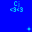 Blue background with repeated cyan text 'Cj <3<3' and scattered light blue symbols including plus signs, crosses, and dots.