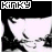 A black-and-white animated icon shows a person with dark hair and glasses, with the text 'KINKY' above the head; the 'I' in 'KINKY' alternates between red and white.