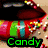 six pixelated images with text labels: a cupcake, ice cream cone, rainbow umbrella, cupcake, rubber duck, and abstract light burst