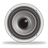 Circular grayscale icon with concentric rings and a central dark shape resembling a stylized 'G' or crescent, set against a light gray background.