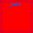 Red background with purple lines and blue text reading 'julie' in two separate sections