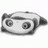 A grayscale animated icon shows a cartoon panda with large circular eyes and a rounded body, positioned on a white background with a black background containing text