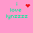 Pixelated text 'i love lynzzizz' on pink background with red heart and starburst symbols replacing the heart in different frames.