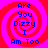 Four identical pixelated with red and pink spiral backgrounds display blue text reading "Are You Dizzy I Am Too" in a