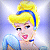 Pixelated static image of a cartoon character with blonde hair in an updo, blue headband, and light blue dress against a gradient background.