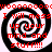 Four identical spiral patterns with red text overlaid, arranged in a on a black background