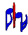Animated sequence of red and blue musical notes in 3D perspective shifting across on gray background