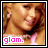 Animated contact sheet of a woman's face with pink text "glam." across multiple frames showing subtle facial expression and pose changes.