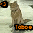 Pixelated image of a wolf-like creature with brown and gray fur standing upright, orange text reading 'Toboe' at bottom right.