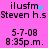 Pixelated text and time stamps on a pink background with animated blue sparkles near 'ilusfm' in