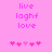Pixelated pink text 'live', 'laght', and 'love' on a solid pink background with two of heart symbols below
