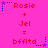 Pixelated pink background with red text and blue/purple star icons showing 'Rosie + Jel = bffltd' in two , stars change color between observations