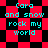 Pixelated text 'Cara and snow rock my world' in cyan on red-and-black checkered background with diamond pattern.