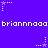 Purple background with white pixelated text repeating 'briannaaa' and small star-shaped icons with trailing dots in various positions.