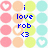 Pixelated of pastel circles with blue text reading 'i love rob <3 always and forever <3' over white background