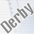 A 48x48 pixel animated buddy icon showing the word "DEFY" in bold, stylized text with a gray-to-white color transition across two frames on a light blue striped background.