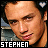 A 3x3 contact sheet of eight animated frames showing a young man's face with subtle expression changes, each frame labeled "STEPHEN" in pixelated text at the bottom and featuring a small heart symbol in the top-right corner.