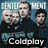Pixelated image of three figures with 'ENTERTAINMENT' text above and 'Coldplay' below, set against a blue background.